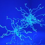kunst blauw glas 